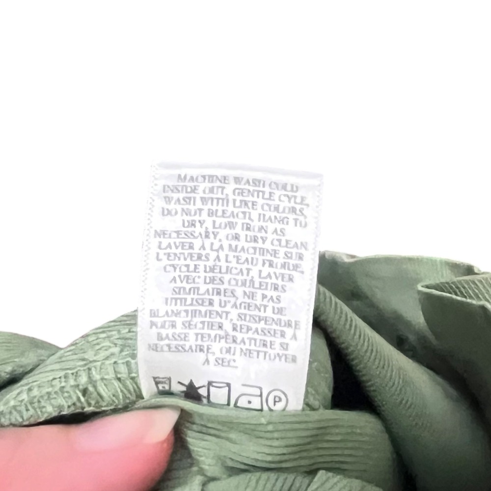A.L.C. Cobin Pant Green Paperbag Waist Linen Blend Minimalist Chic 00 - Picture 11 of 12